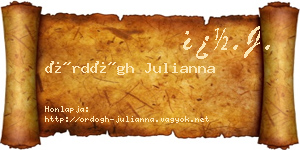 Ördögh Julianna névjegykártya