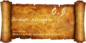 Ördögh Julianna névjegykártya